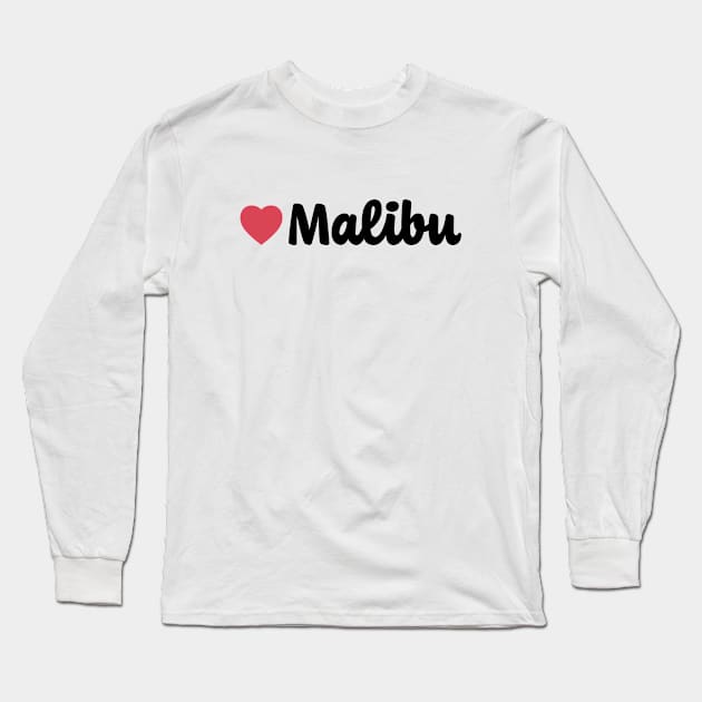 Malibu Heart Script Long Sleeve T-Shirt by modeoftravel